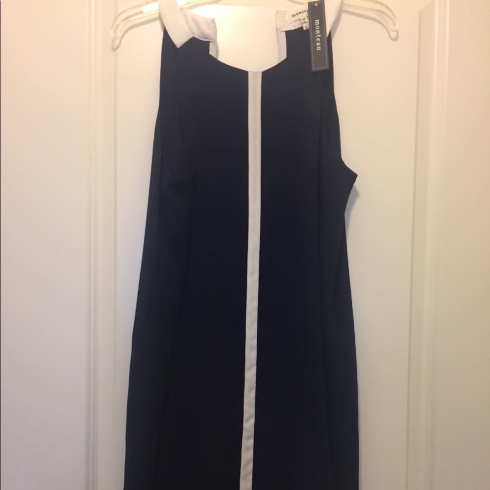 Monteau Navy/White Shift Dress